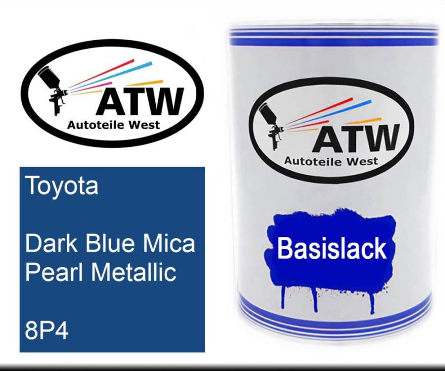 Toyota, Dark Blue Mica Pearl Metallic, 8P4: 500ml Lackdose, von ATW Autoteile West.